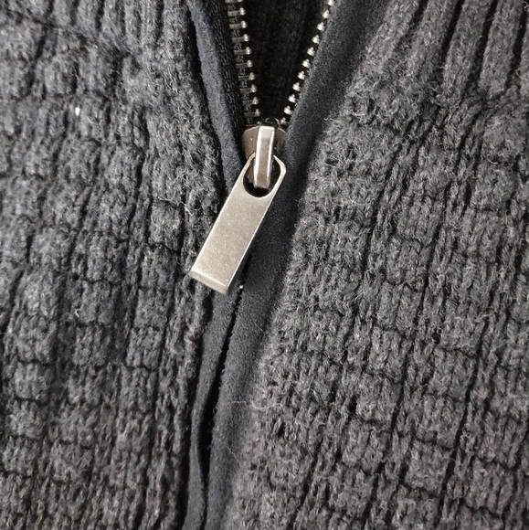 Oak Hill quarter zip pull over sweater with waffle knit front and elbow patches - Picture 13 of 13